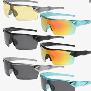 6 Pcs Sunglasses Set Mens Sport Glasses Paleshy Polarized